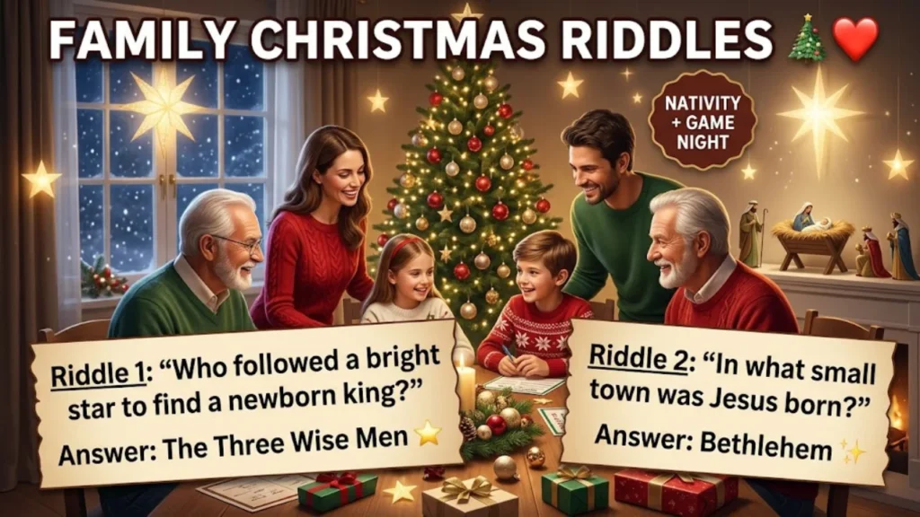 Family & Nativity Christmas Riddles With Answers for Game Night