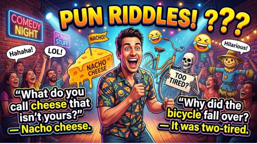 100+ Hilarious Riddles Comedy Club Jokes (With Answers)