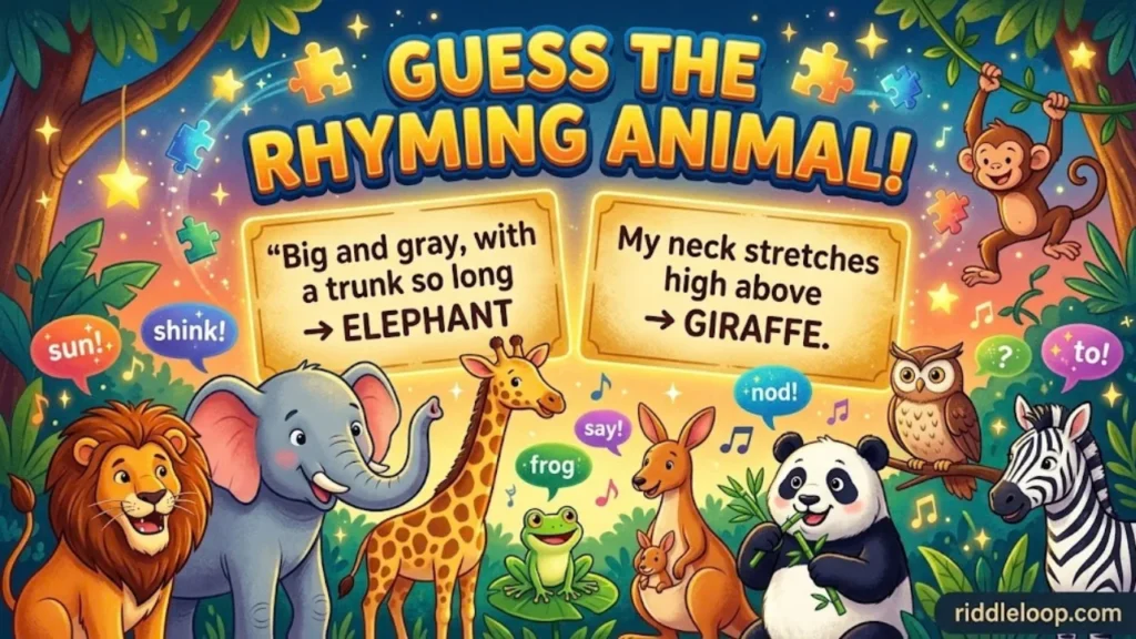 Rhyming Animal Riddles for Kids With Answers