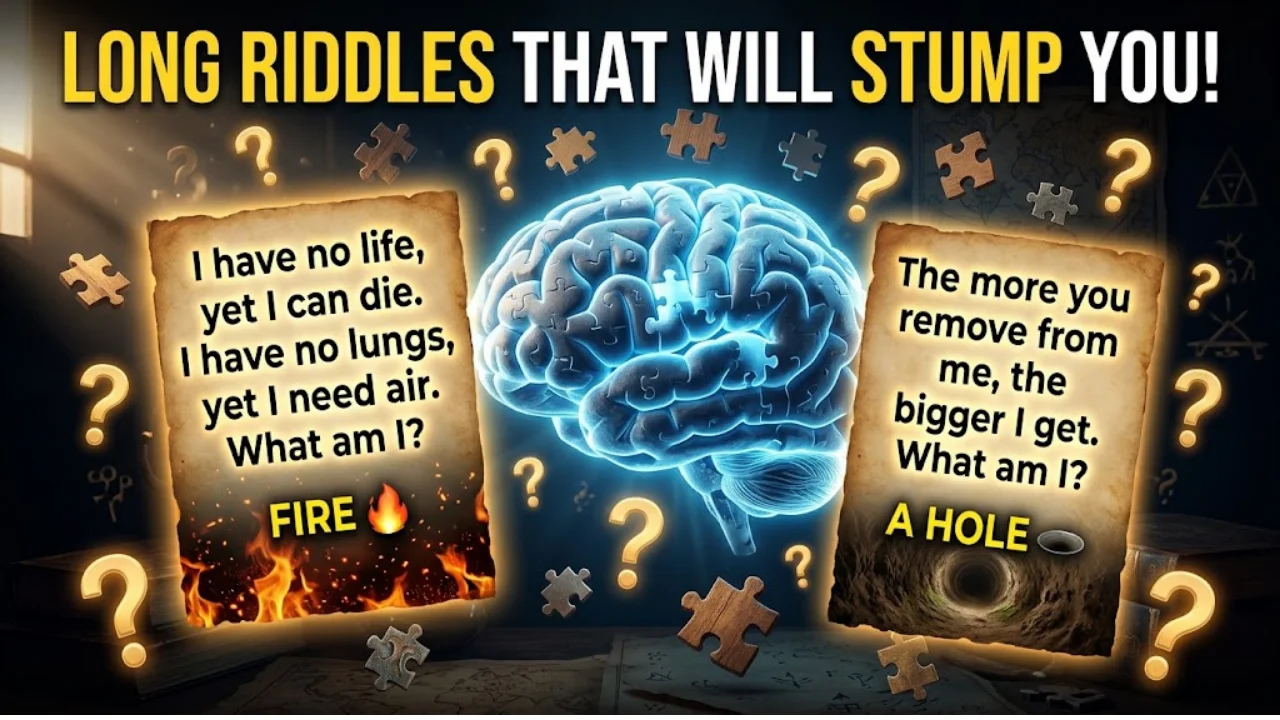 120+ Long Riddles With Answers That Will Seriously Challenge Your Brain & Keep You Guessing 🧠🔥
